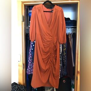 Maison Tara Rust Long Sleeve Dress